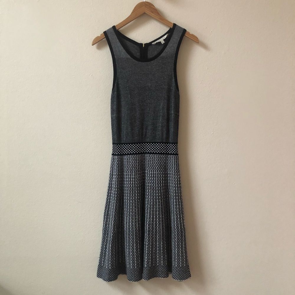 41 HAWTHORN white gray knit sleeveless dress